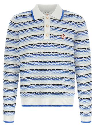 Casablanca Blue Cotton Polo Mens Shirt
