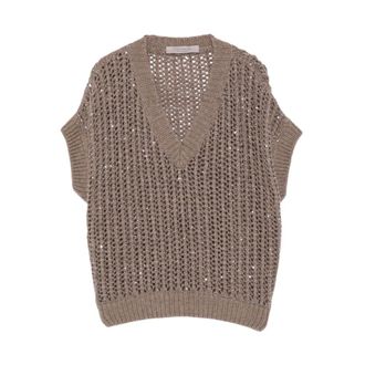 D.exterior Gilet in Maglia - - Knitwear - Donna - Marrone - S
