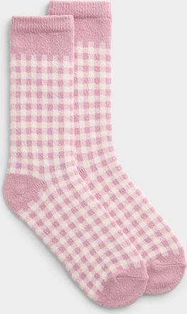 Simons Womens Ultra-soft gingham check socks