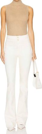 Veronica Beard Beverly Skinny Flare Jeans In Ecru