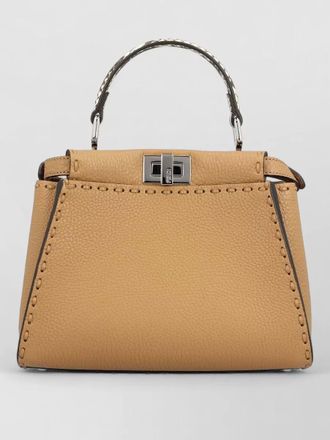 Fendi mini bag top handle adjustable strap leather