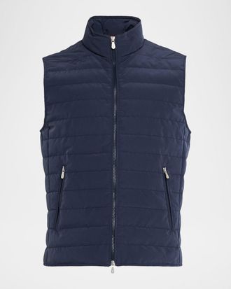 Brunello Cucinelli Mens Bonded Nylon Down Vest