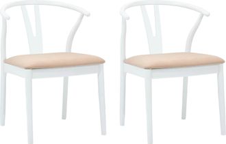 vidaXL Silla De Comedor 2 Uds. Madera De Caucho S&oacute;lido Y Marr&oacute;n Vidaxl