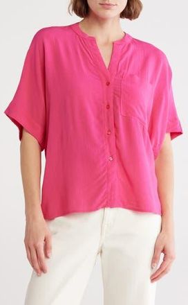 T Tahari Split Neck Shirt in Rosa at Nordstrom Rack, Size X-Large