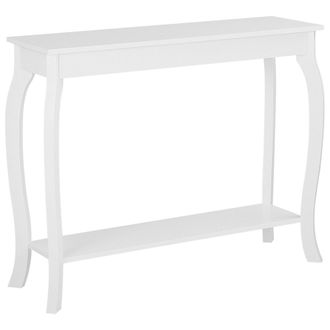 Beliani Mesa Consola Blanca 100 X 30 Cm Estilo Franc&eacute;s Moderno Estante De Exhibici&oacute;n Almacenamiento Sala De Estar Pasillo Dormitorio Hartford