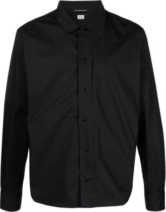 C.P. Company zipped gabardine shirt - men - Cotton - 3XL - Black