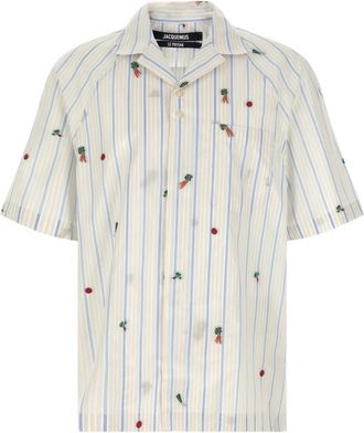 Jacquemus Romarin Short-Sleeve Shirt - Heren - Korte mouwen Overhemden - Veelkleurig - S - Katoen - Overhemden
