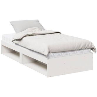 vidaXL Vidaxl - Div&aacute;n Con Colch&oacute;n Blanco 100x200 Cm Madera Maciza De Pino