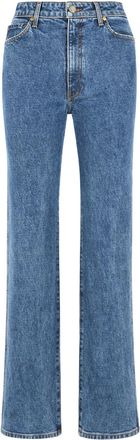 Khaite Kaki Danielle stretchjeans in blauw Boone-denim