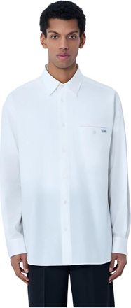 Maison Margiela Cotton Poplin Button-Down Shirt - Heren - Casual Overhemden - Wit - M - Katoen - Overhemden