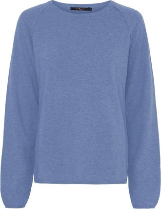 BTF-CPH Btfcph - Fijngebreide trui met ronde hals - Dames - Truien - Blauw - Maat: 2XL Wol