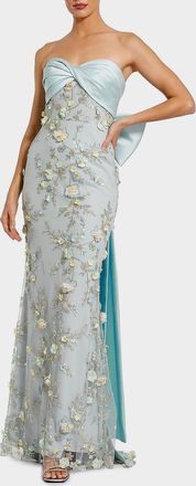 Mac Duggal Sequin-Embellished Bow Column Gown