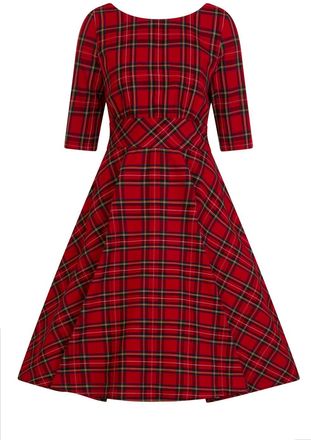Hell Bunny Irvine Vintage Style 50s Red Tartan Dress M