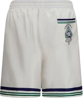 Casablanca Mens White Silk Bermuda Shorts