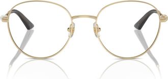 Jimmy Choo London 52mm Round Optical Glasses in Pale Gold /Demo Lens at Nordstrom