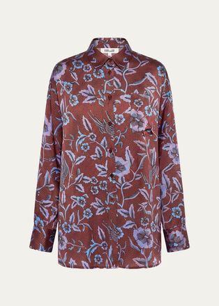 Diane Von F&uuml;rstenberg Sienna Oversized Floral-Print Blouse