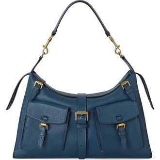 Mulberry Roxanne High Shine Leather Shoulder Bag in Out Of The Blue at Nordstrom