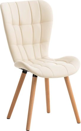 Clp Clp - Silla De Comedor Elda Tapizada En Cuero Sint&eacute;tico Crema