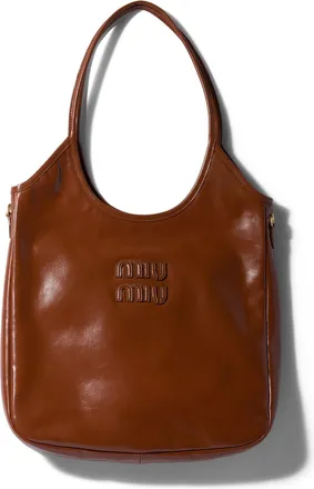 Miu Miu Ivy Leather Bag, Woman, Palisander