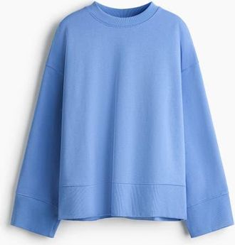 H&M Oversized Cotton Sweatshirt in Blue at Nordstrom, Size X-Small