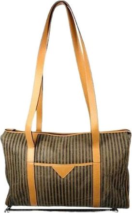 Fendi Pre-owned Shoulder Bags, female, Brown, Size: ONE SIZE Pre-owned Vintage Leather Shoulder Bag