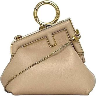 Fendi Pre-owned Fabric Key-holder - Dames - Vintage Mini Tas - Beige - ONE Size - Vintage