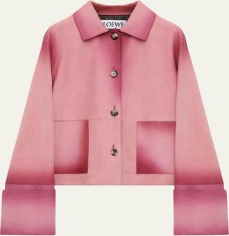 Loewe Turn-Up Cuffs Ombre Suede Jacket