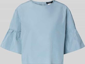 Max Mara Cropped Blusentop mit Baumwoll-Anteil Modell BREAK in Hellblau, Gr&ouml;&szlig;e 34