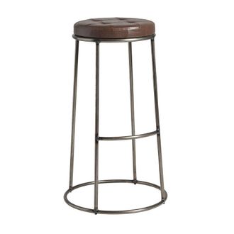 Netfurniture Ducat 75 - Clear Lacquered Metal Frame - Vintage Brown Seat in Dark Brown