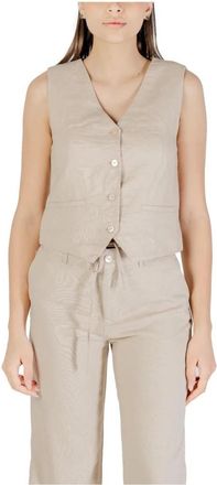 Only Vests - Dames - Gillet - Beige - 2XS - Kostuums