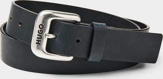 HUGO BOSS Mens Black minimalist belt