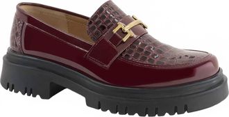 Andrea Womens Platform Loafer In Burgundy