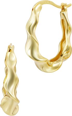 Savvy Cie Jewels 14K GOLD PLATED OVER BRASS DAINTY HOOP EARRINGS