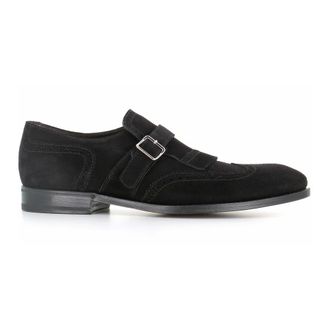 Henderson Dress Shoes, male, Black, 7 1/2 UK, Black Suede Fringe Brogue Shoes