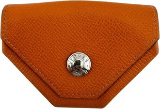 Herm&egrave;s Orange Epsom Leather Coin Purse/Coin Case (Pre-Owned)