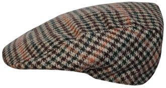 Generic Mens Check Flat Cap (as8, Alpha, m, l, Dark Brown/Green)