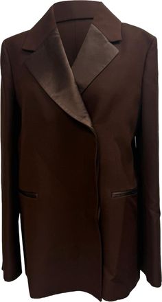 Khaite Oversized Johnson Blazer in Brown Viscose