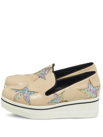 Stella McCartney Binx Star slip-on sneakers met plateauzool - Beige