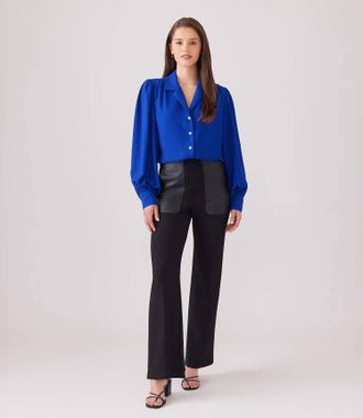 Karen Kane Briona Contrast Pocket Pants In Black