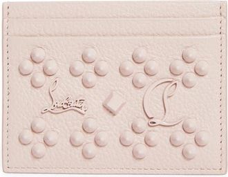 Christian Louboutin Kios Simple Leather Card Case in Vintage Rose at Nordstrom