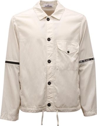 Stone Island Cupro Nylon-TC Jas - Heren - Zomerjassen - Wit - S - Nylon - Jassen