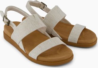 Toms Womens TOMS Marin Slingback Textile Womens Natural Sandals - White - Size: 7