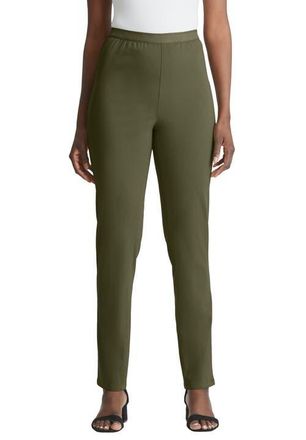 Jessica London Stretch Denim Straight-Leg Jegging in Dark Olive Green at Nordstrom, Size 26