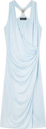 Versace Draped Midi Dress with V-Neckline