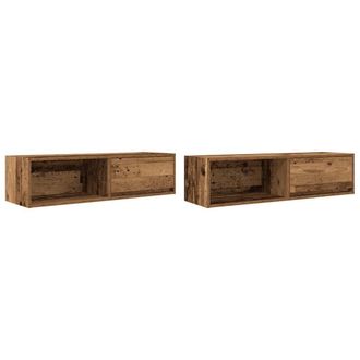 Berkfield Home TV Cabinets 2 pcs Old Wood 100x31x25.5 cm Engineered Wood in Brown