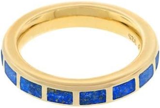 Jan Leslie Dash Ring Set In Sterling With 18Kt Gold Overlay in Blue at Nordstrom, Size 7