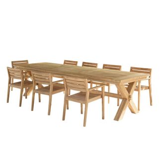 Macabane Muebles de jard&iacute;n de teca y teca recuperada para 8/10 personas