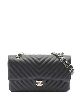 Chanel 2018-2019 Double Flap chevron shoulder bag - women - Lambskin - One Size - Black