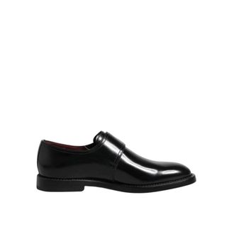 Dolce & Gabbana Zwarte leren Monk Strap Formele Schoenen - Heren - Nette schoenen - Zwart - 39 EU - Leer - Schoenen