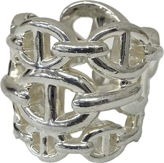 Herm&egrave;s Chaine Dancre Silver Silver 925 Band Ring (Pre-Owned)